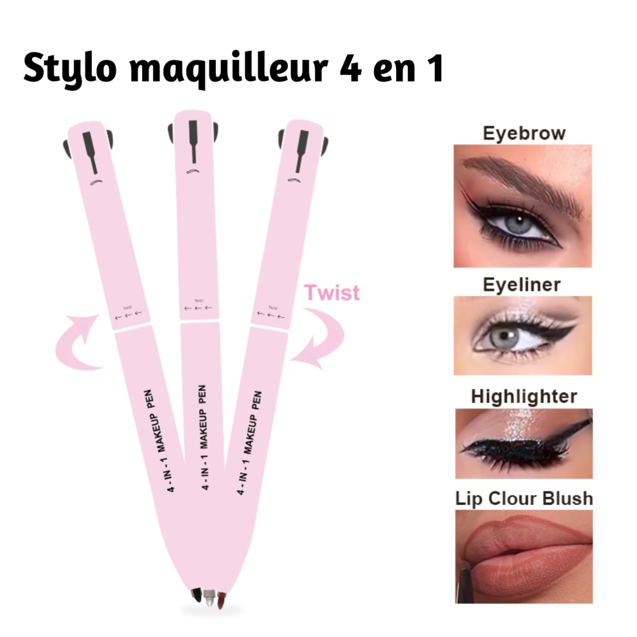 Crayon de Maquillage 4 en 1 MakeUp Pen